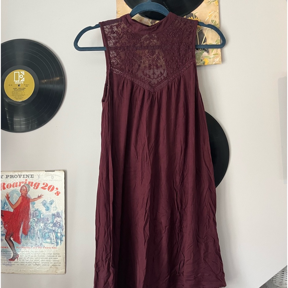 American Eagle mesh top maroon dress